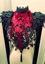 Load image into Gallery viewer, DANSE MACABRE - Crimson &amp; Black Lace Harness Collar &amp; Epaulettes
