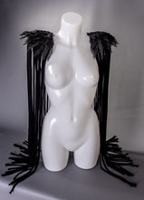 画像をギャラリービューアに読み込む, BLACK MASS - 3 Piece Gothic Couture Lace Fringed Shoulder Harness
