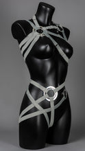 Load image into Gallery viewer, JUSTICE - Dove Grey Asymmetric Punk Harness Top
