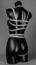 Load image into Gallery viewer, JUSTICE - Dove Grey Asymmetric Punk Harness Top
