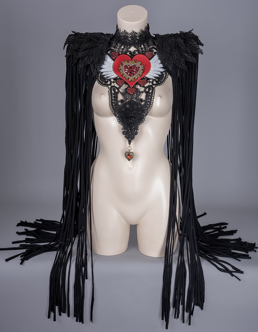HEART OF DARKNESS - Lace Harness & Fringed Epaulettes
