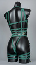 Load image into Gallery viewer, *RTS POISON IVY - Green Sequin Lace Bodycage UK 12-14/US 8-10
