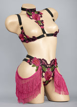 Load image into Gallery viewer, INDIANA - Fringed Lace Shimmy Briefs &amp; Shelf Bra Set
